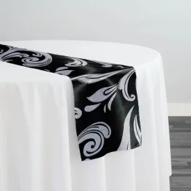 15pcs - Regal Jacquard (Reversible) Table Runner 14"x90" - Black