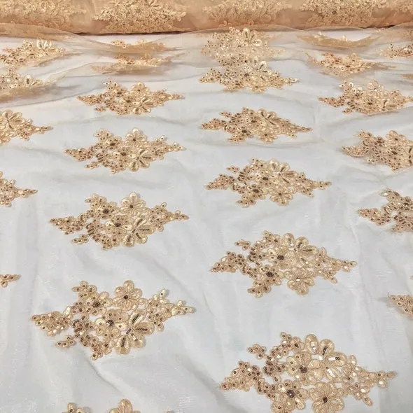 6pcs - Venetian Lace Table Runner 14"x108" - Ivory