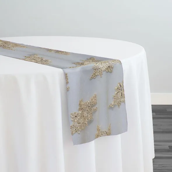 6pcs - Venetian Lace Table Runner 14"x108" - Ivory