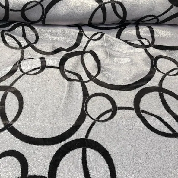 7pcs - Cirque Jacquard (Reversible) Table Runner 12"x12" - Black