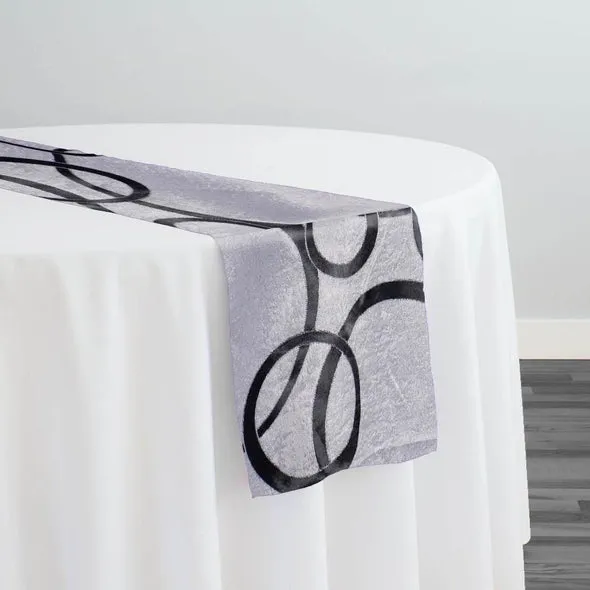7pcs - Cirque Jacquard (Reversible) Table Runner 12"x12" - Black