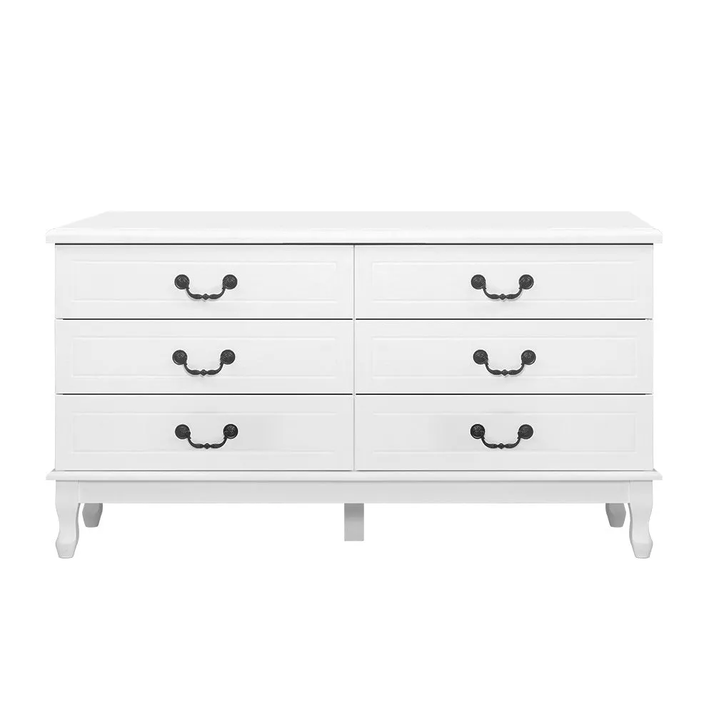 Artiss Chest of Drawers Dresser Table Lowboy Storage Cabinet White KUBI Bedroom