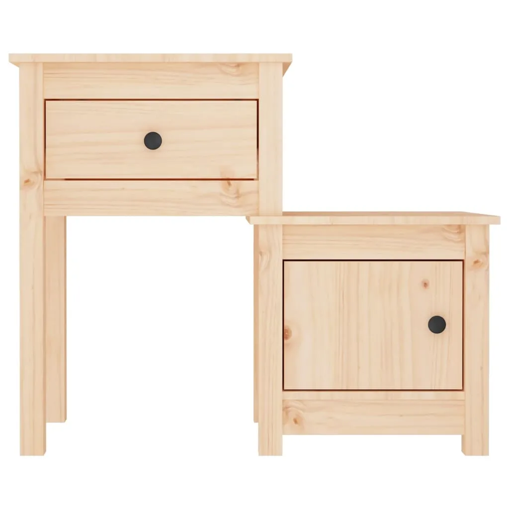 Bedside Cabinet 2 pcs 79.5x38x65.5 cm Solid Wood Pine