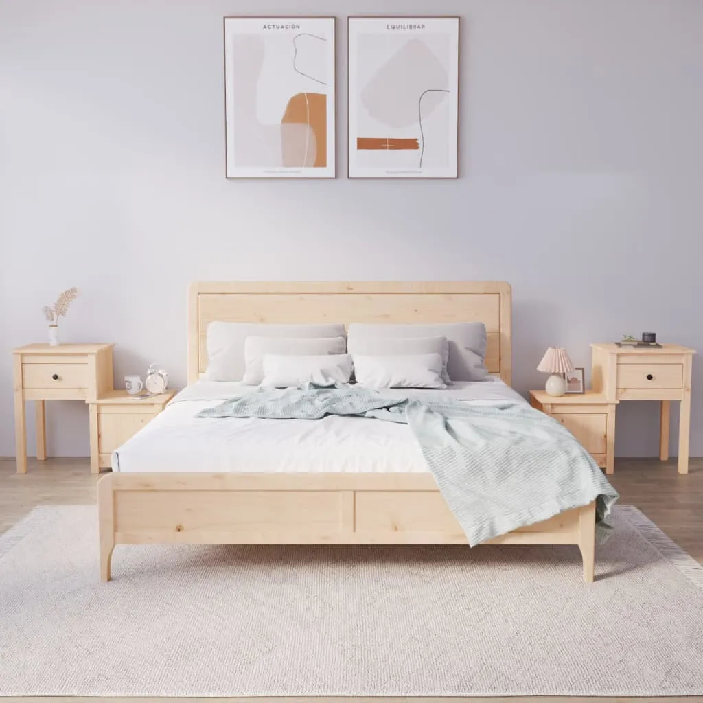 Bedside Cabinet 2 pcs 79.5x38x65.5 cm Solid Wood Pine