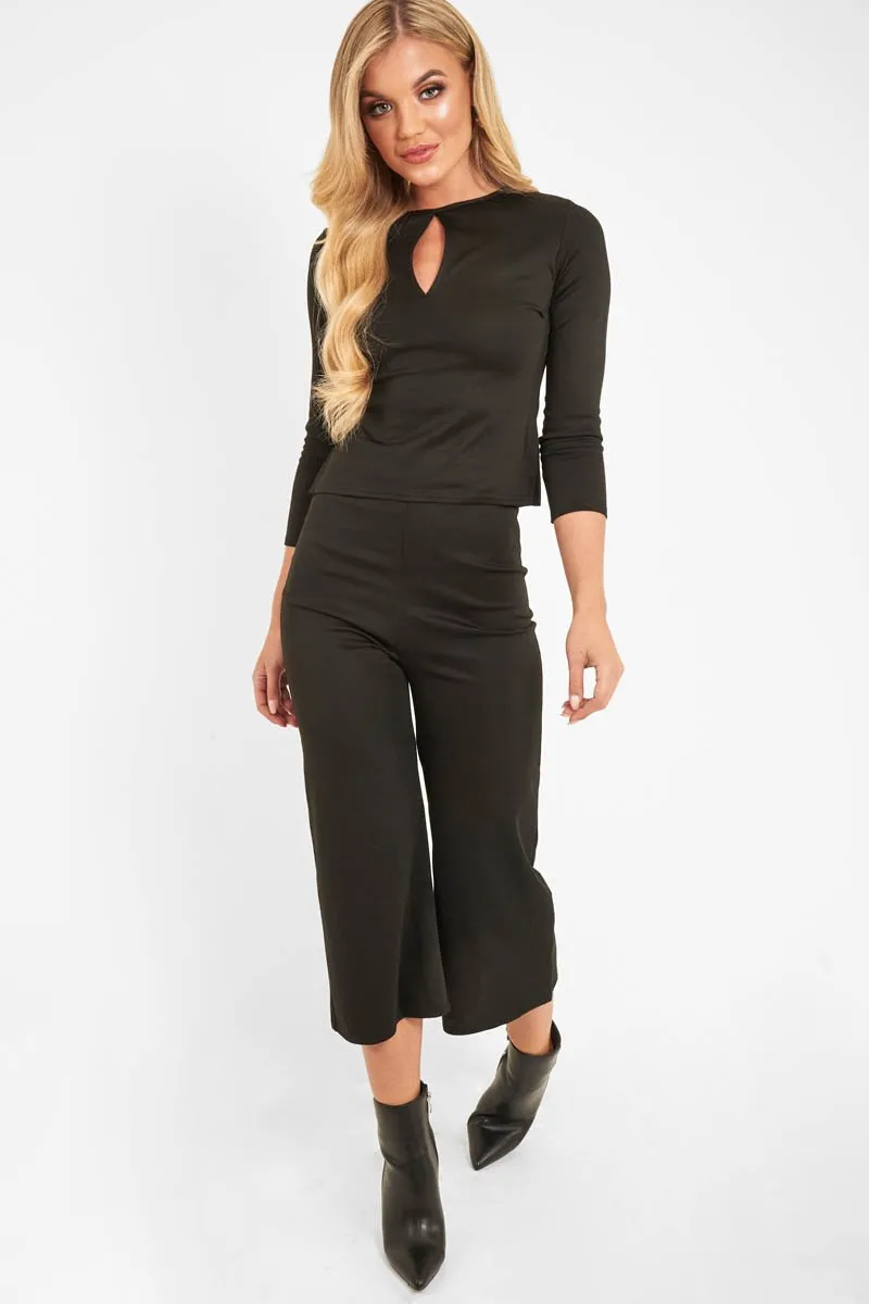 Black Keyhole Top Culotte Co-Ord - Raelinn