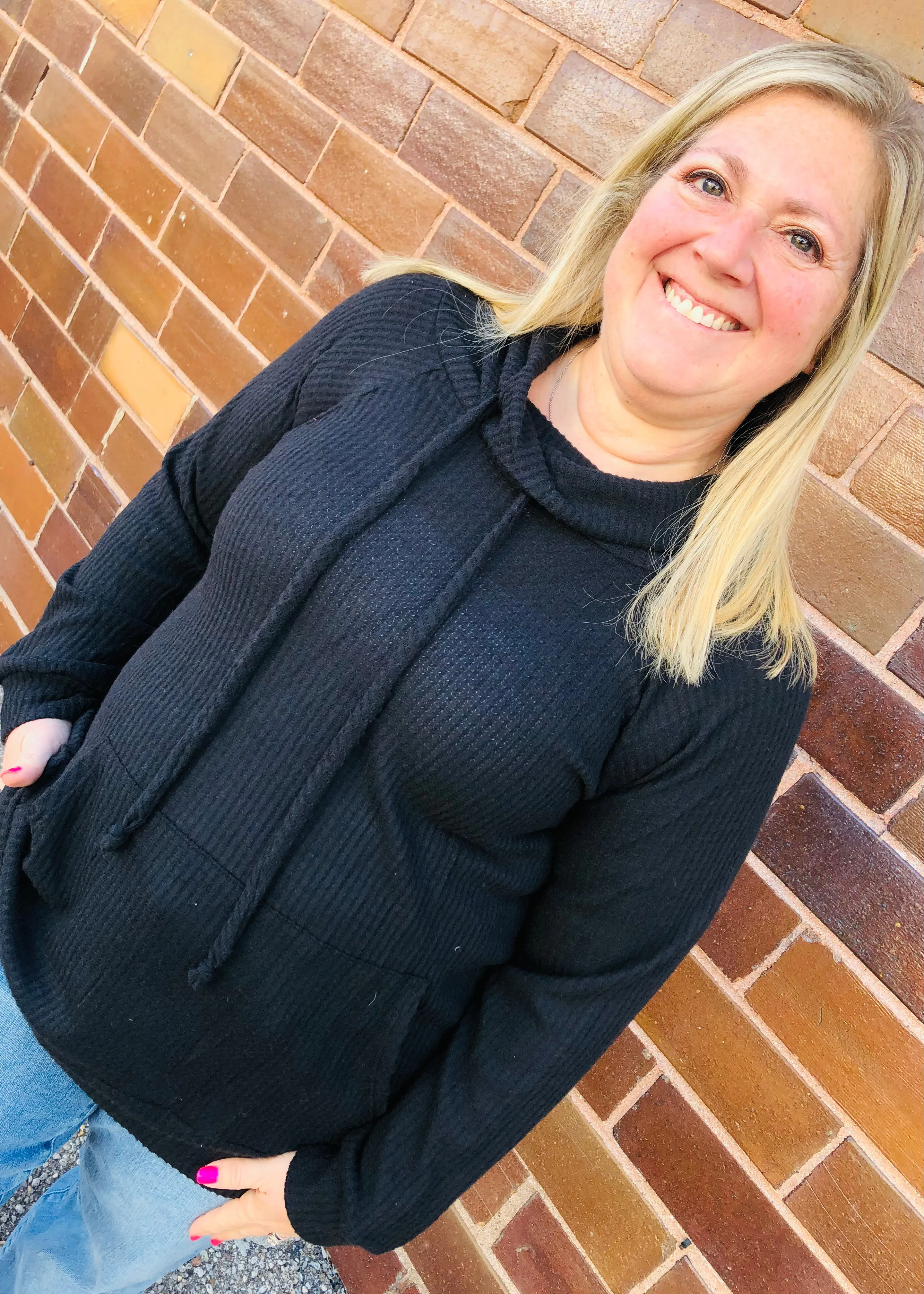 Black Turtle Neck Tunic Top