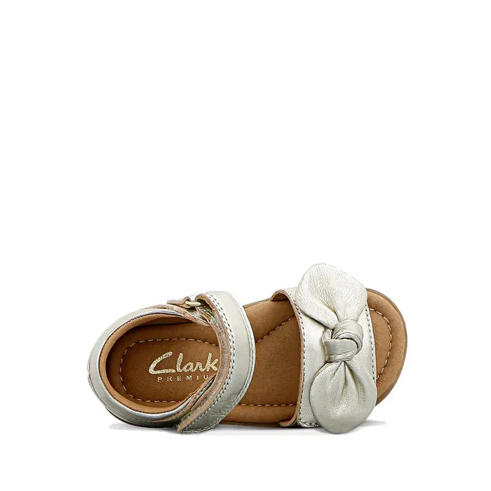 Clarks - Samara Toddlers Gold Leather Sandal D Narrow Width