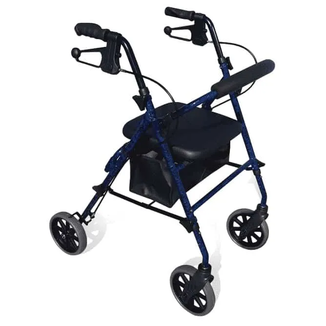Deluxe Aluminium Four Wheels Seat Walker Rollator