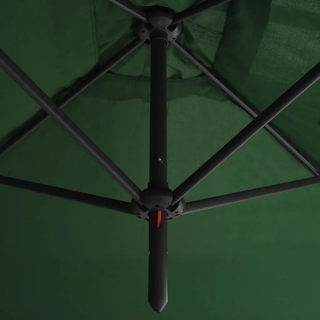 Double Parasol with Steel Pole Green 600x300 cm