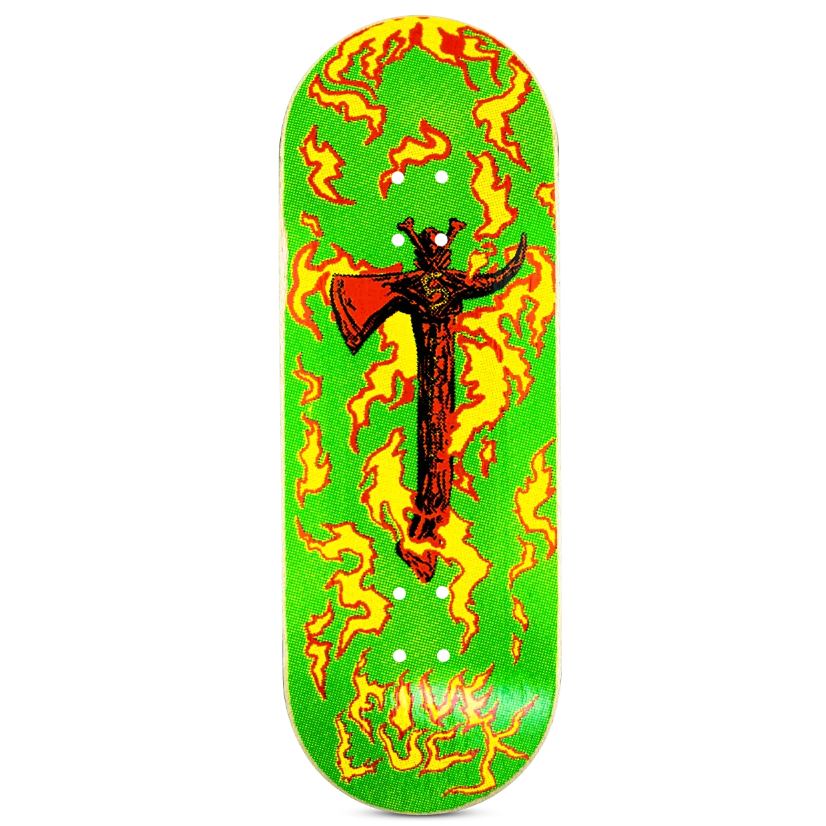 Five Luck Fingerboard Deck - Sacred Axes Green