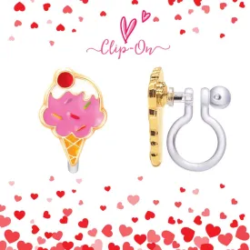 Girl Nation - CLIP ON Cutie Earrings- Ice Cream Dream