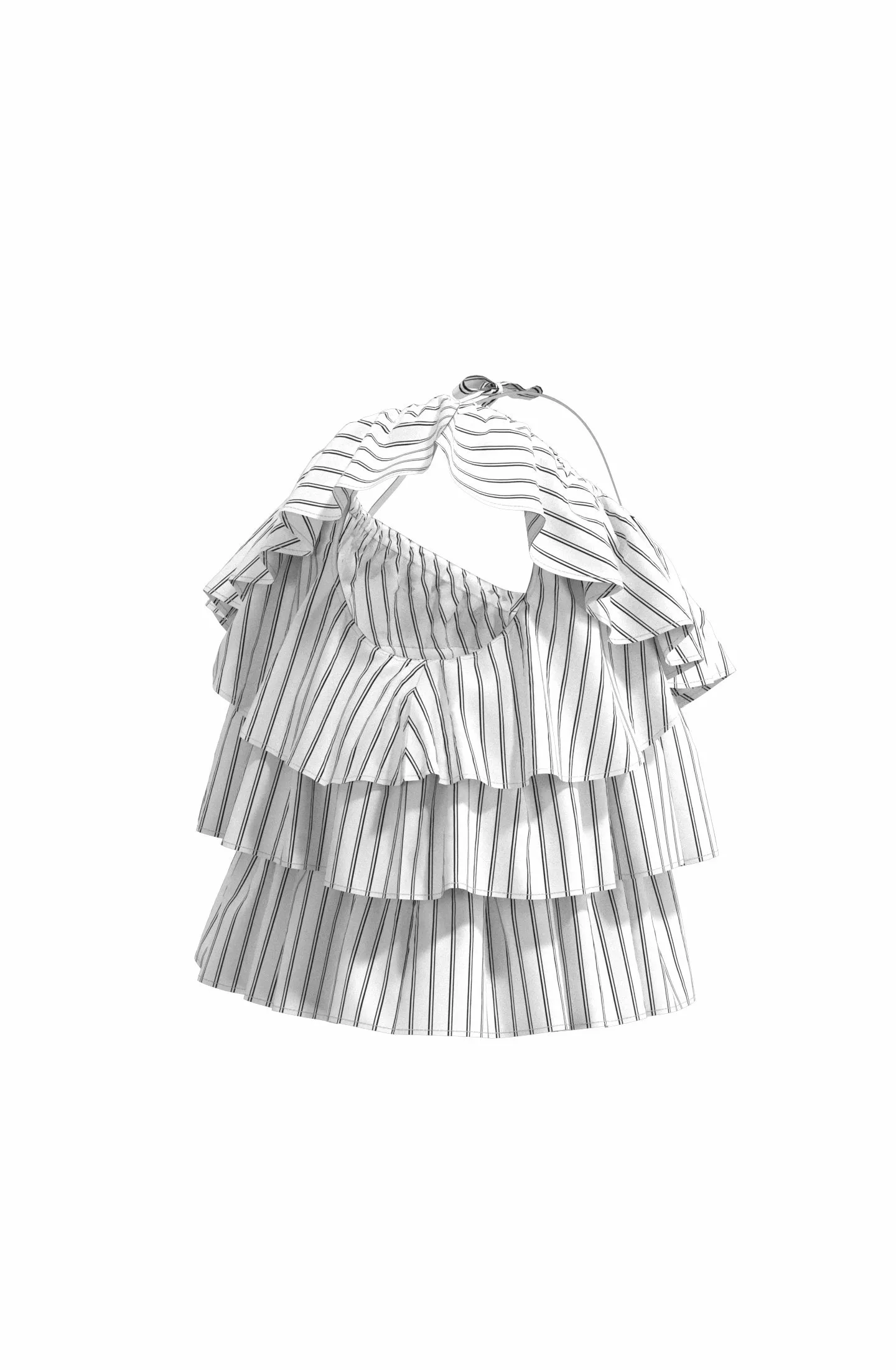 Girl's Asymmetrical Ruffle Top