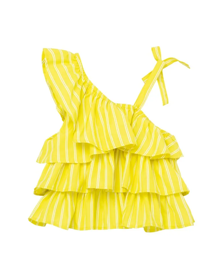 Girl's Asymmetrical Ruffle Top