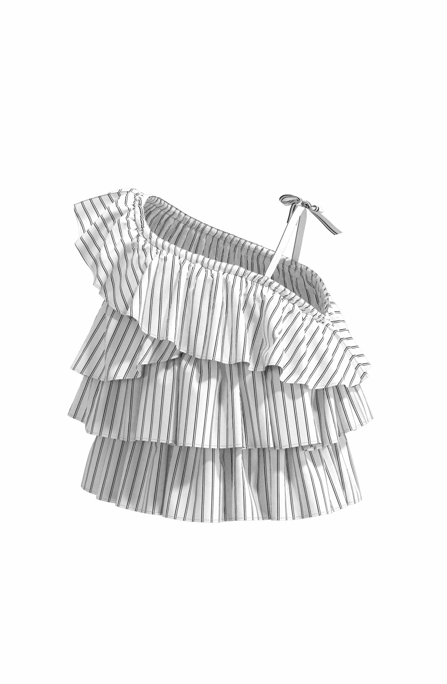 Girl's Asymmetrical Ruffle Top
