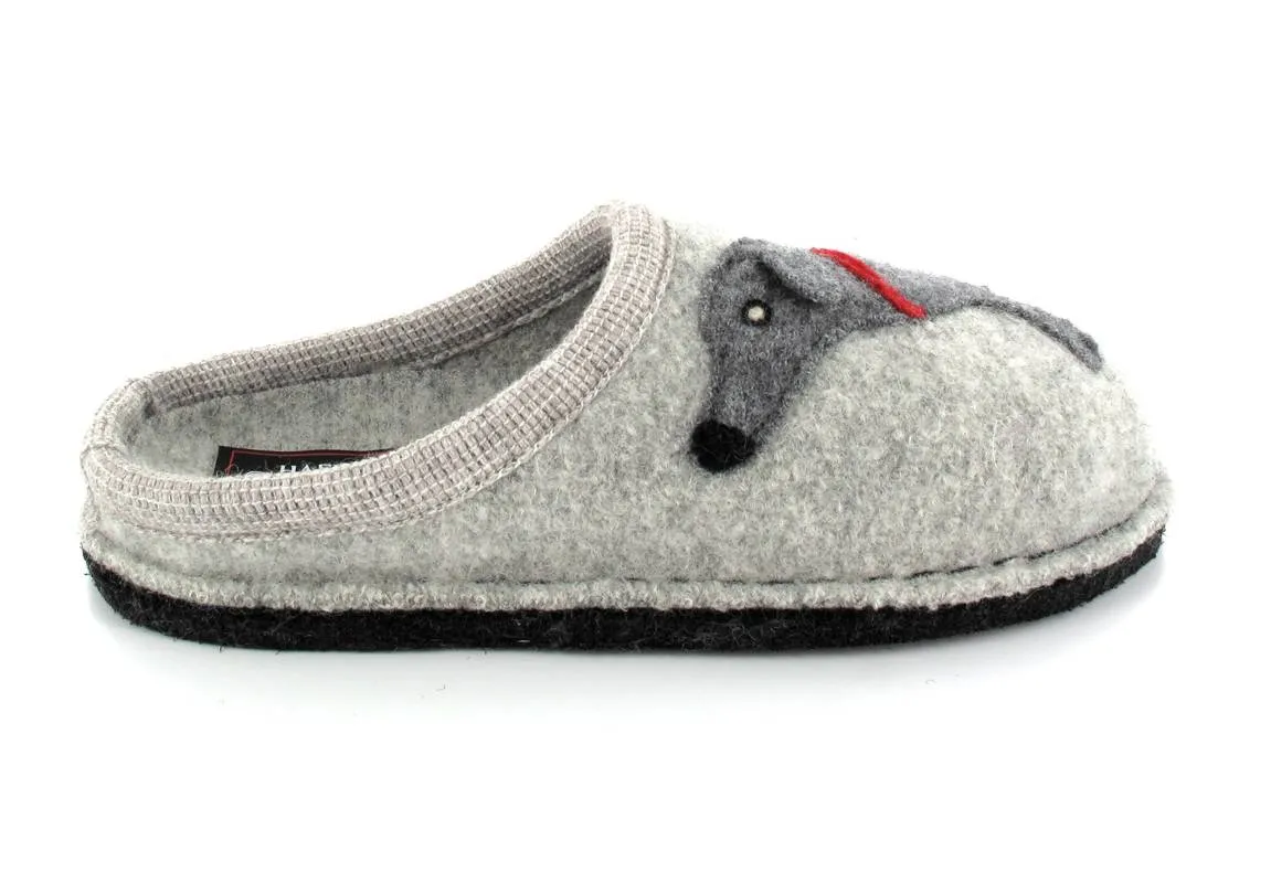HAFLINGER® Dog Slippers | Flair Dachshund, Stone-Gray