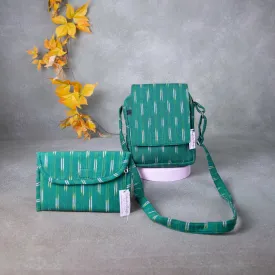 Hindustani Sling Combo Green Colour Prints