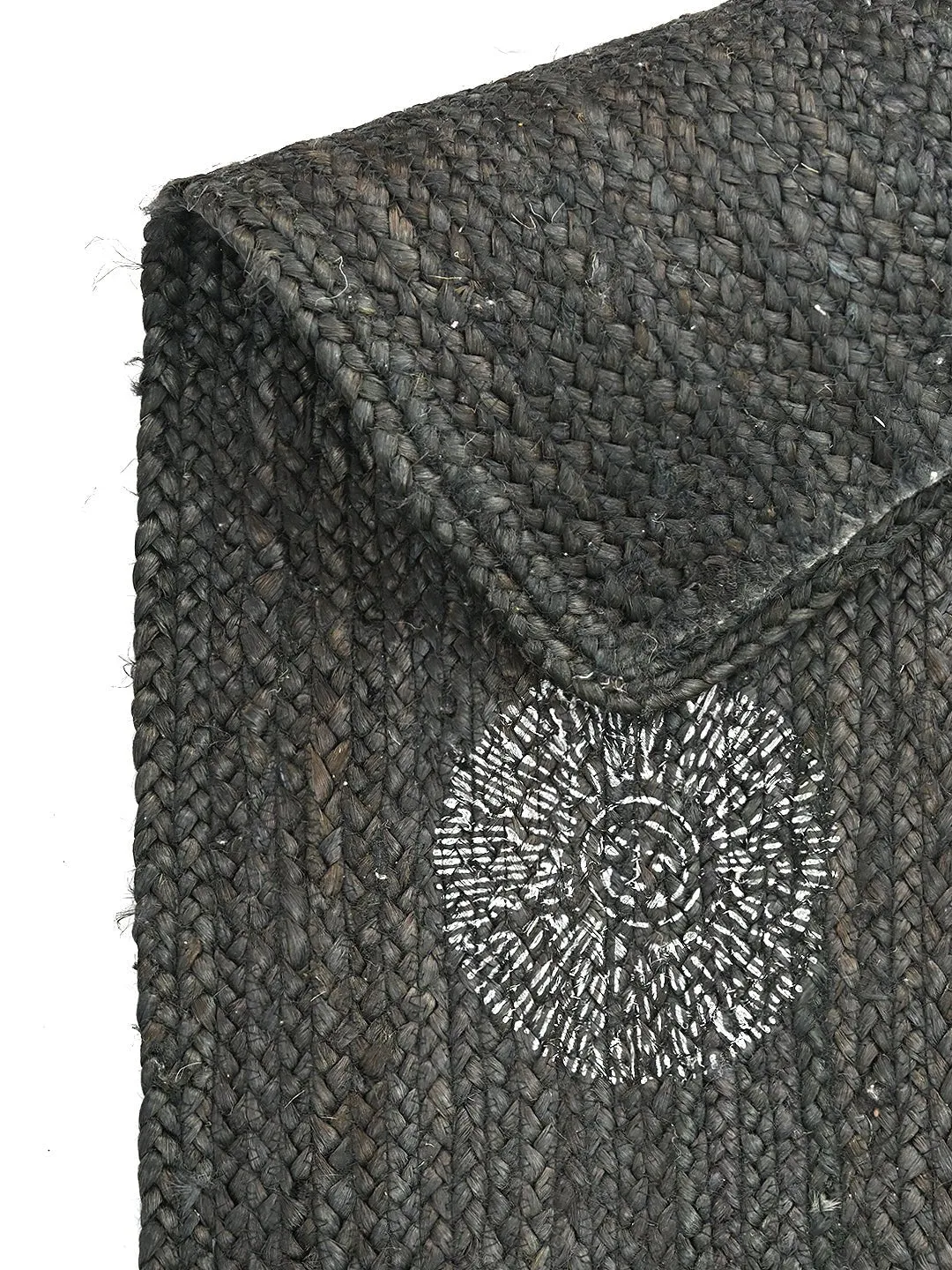 ISAAC - JUTE BRAIDED BLOCK PRINTED FLOOR  RUNNER