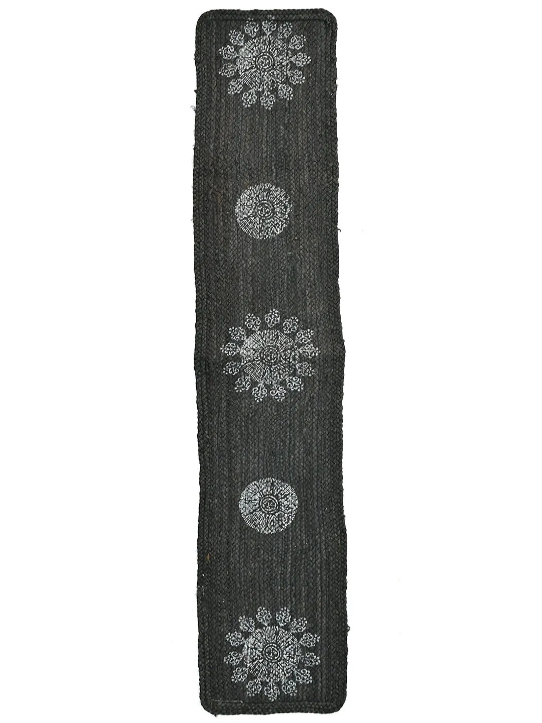 ISAAC - JUTE BRAIDED BLOCK PRINTED FLOOR  RUNNER