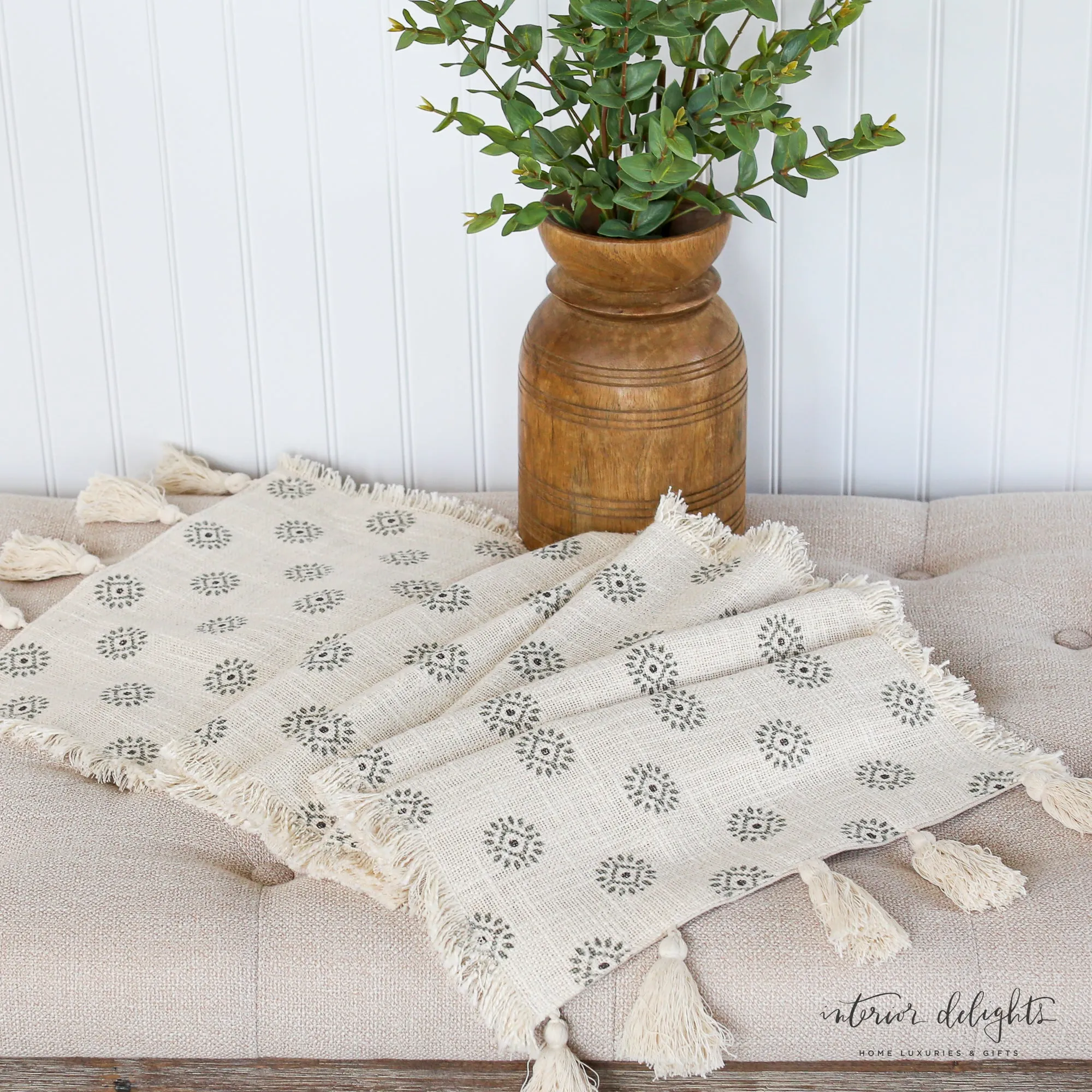 Medallion with Tassels Table Runner