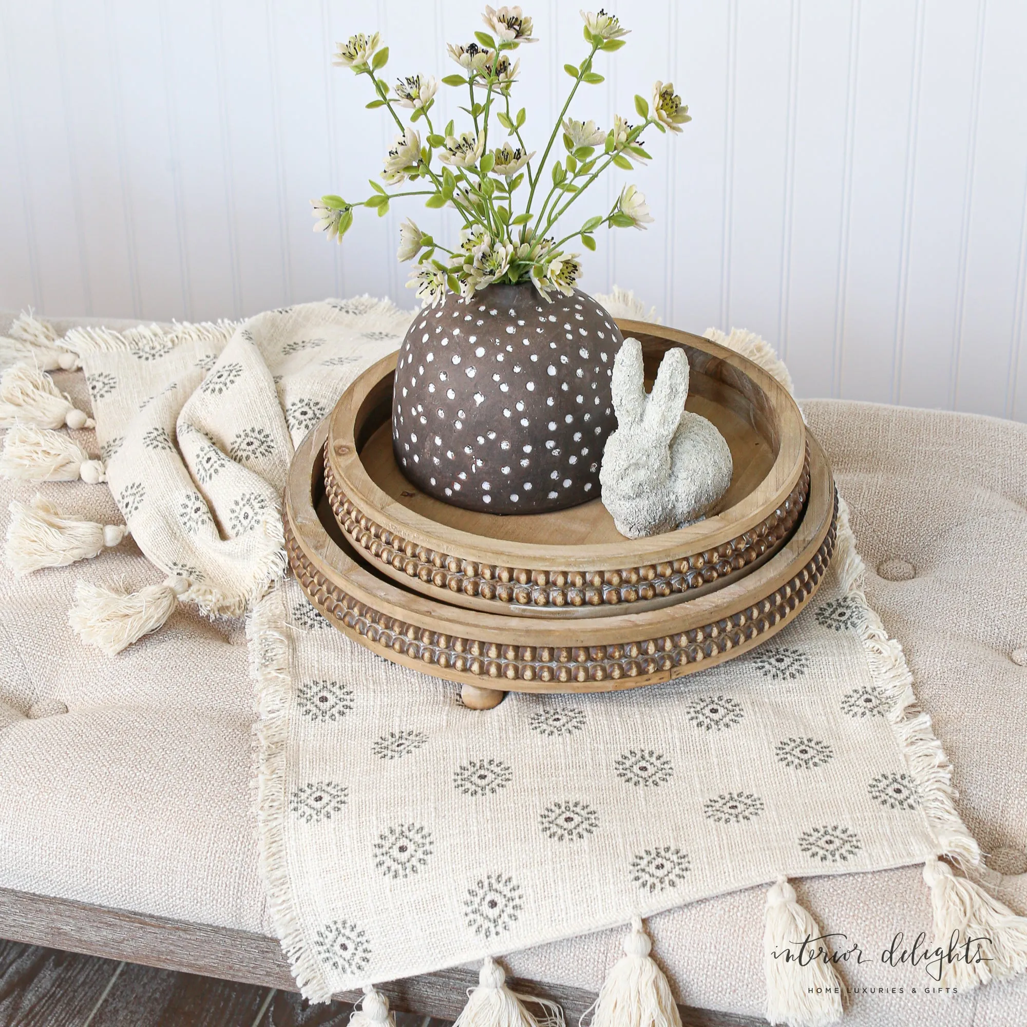 Medallion with Tassels Table Runner