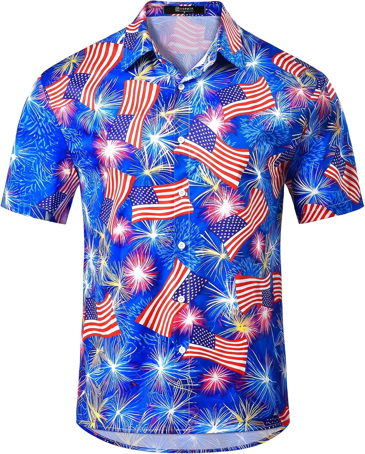 Men's Hawaiian Printed Short Sleeve Shirts Tropical Floral Button Down Aloha Holiday Shirt Vacation Casual Beach Clothings