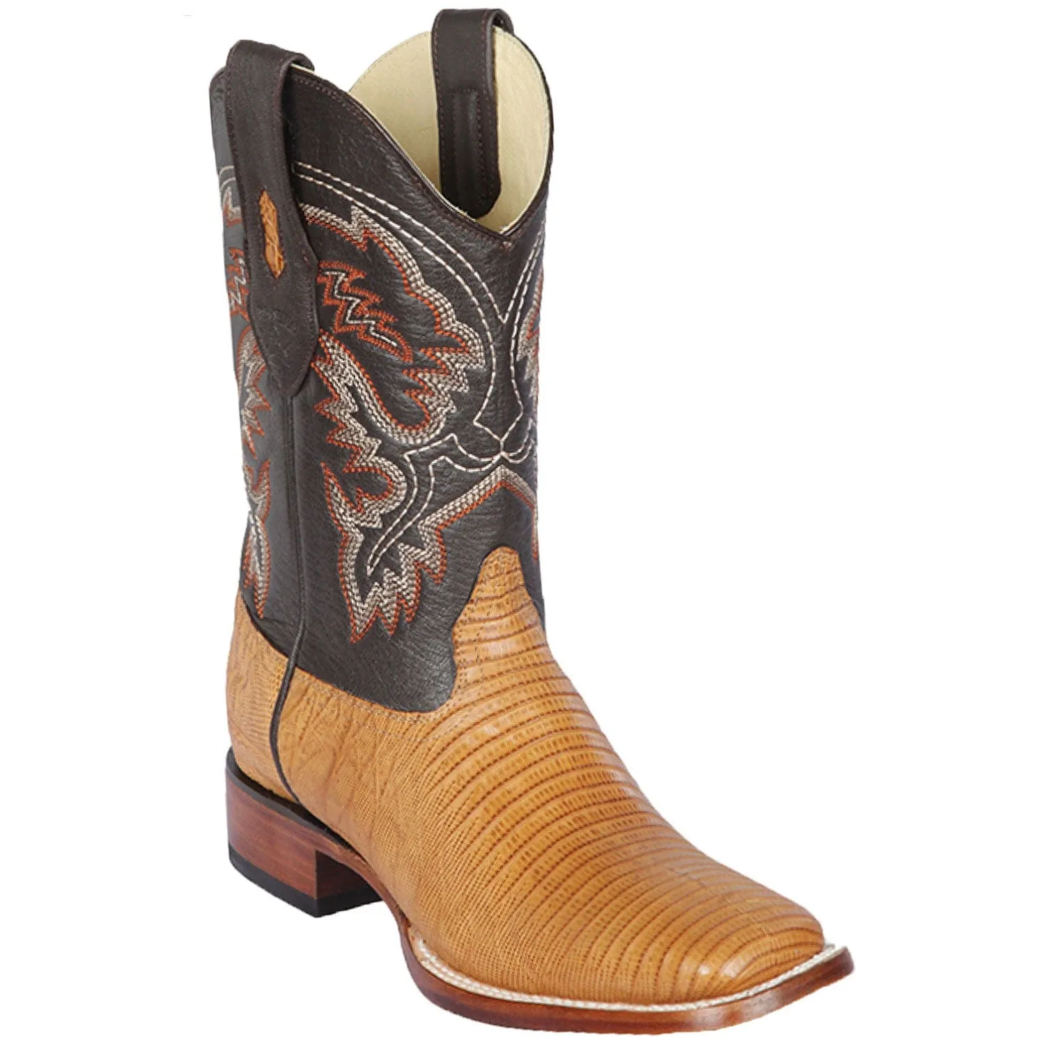 Men's Los Altos Lizard Skin Wide Square Toe Boots 82207