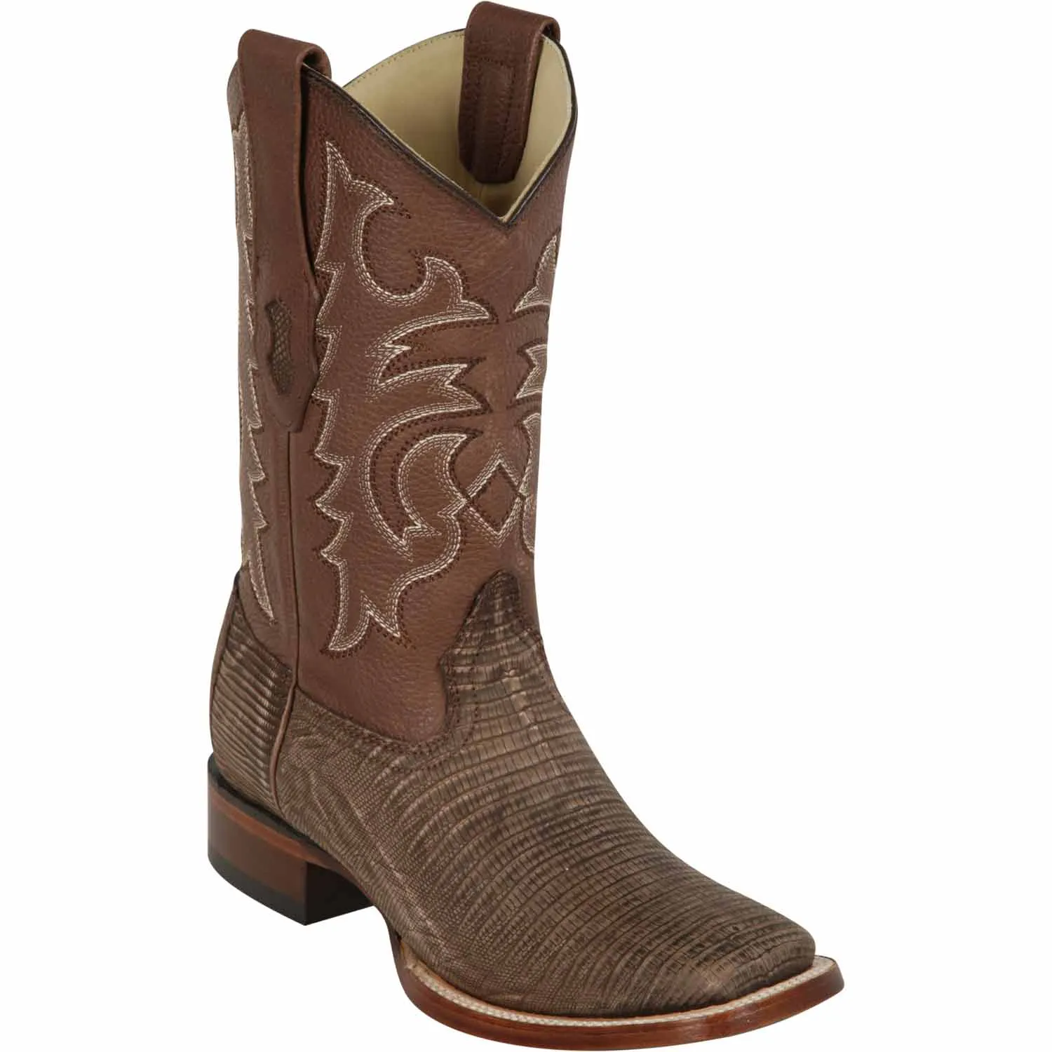 Men's Los Altos Lizard Skin Wide Square Toe Boots 82207