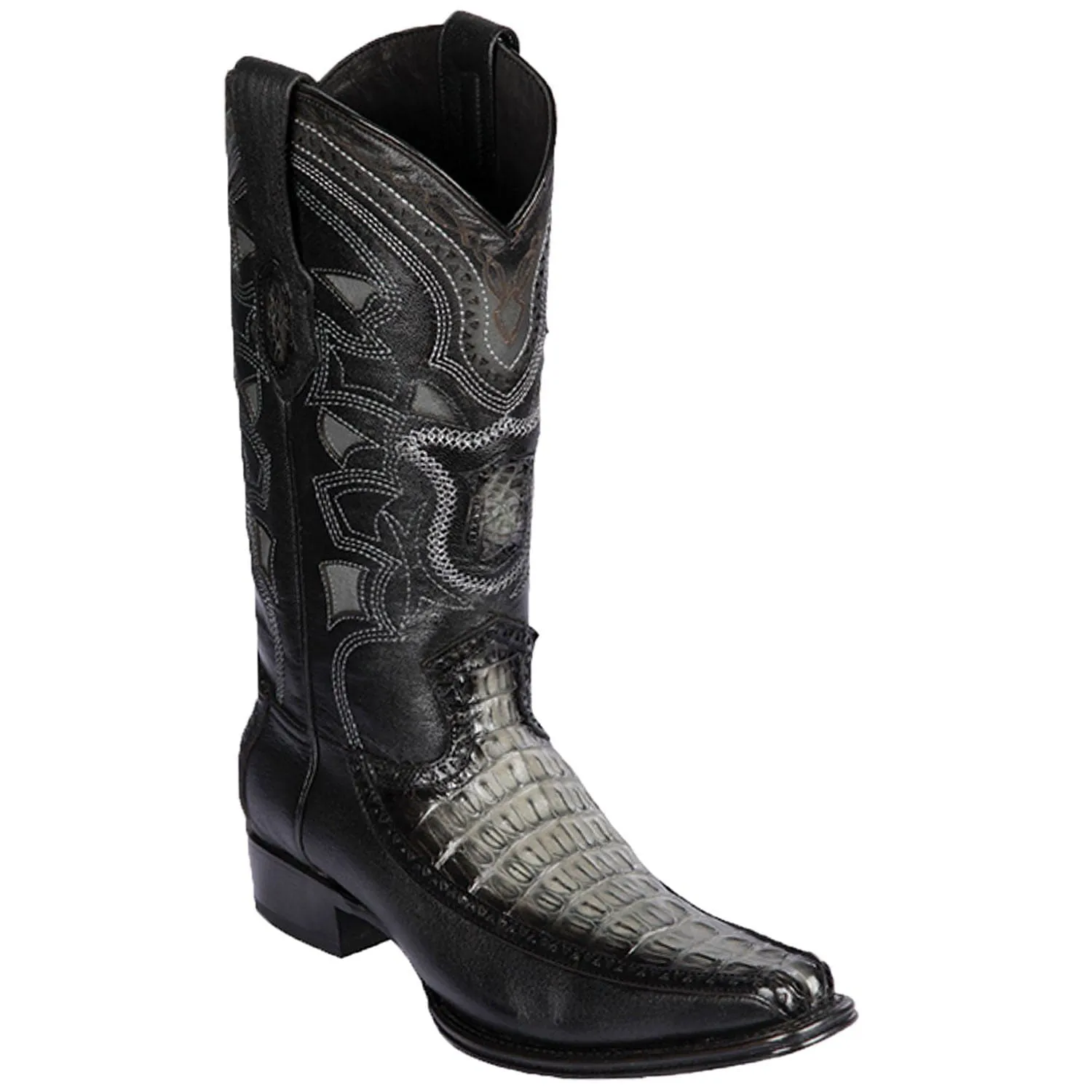 Men's Los Altos Original Caiman Tail and Deer European Square Toe Boots 76F01