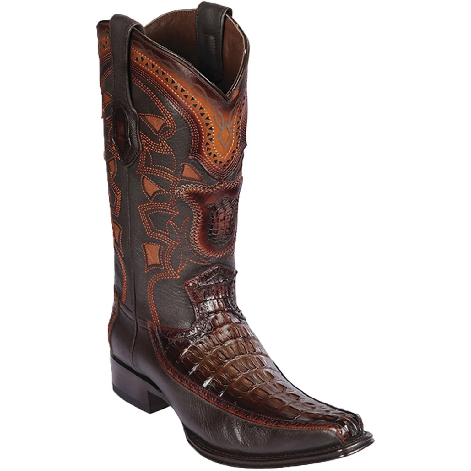 Men's Los Altos Original Caiman Tail and Deer European Square Toe Boots 76F01