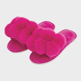 Pom Pom Slippers - Cosy Luxe - Fuchsia