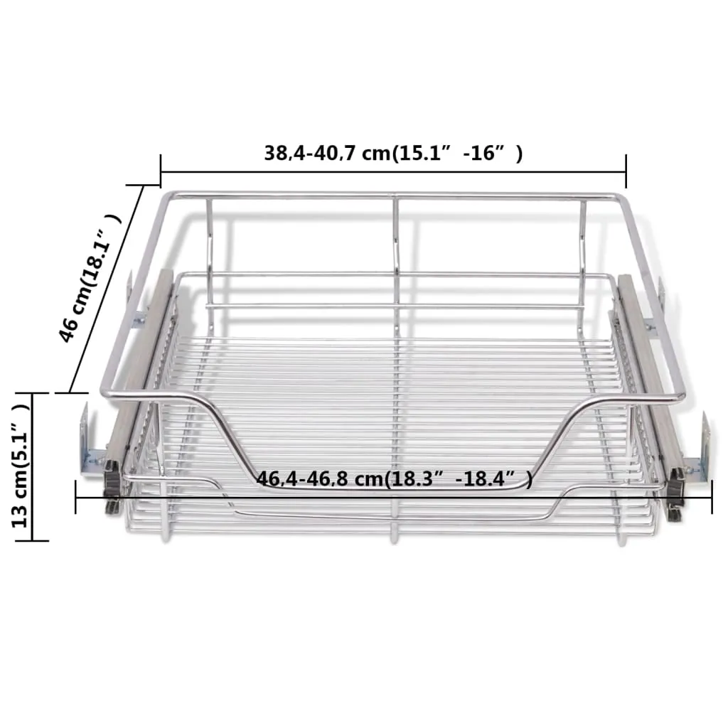 Pull-Out Wire Baskets 2 pcs Silver 500 mm