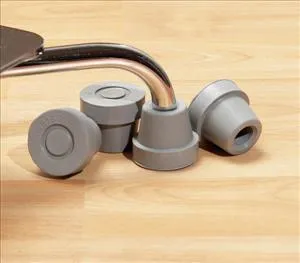 Quad Cane Tips, Gray, 8 per case