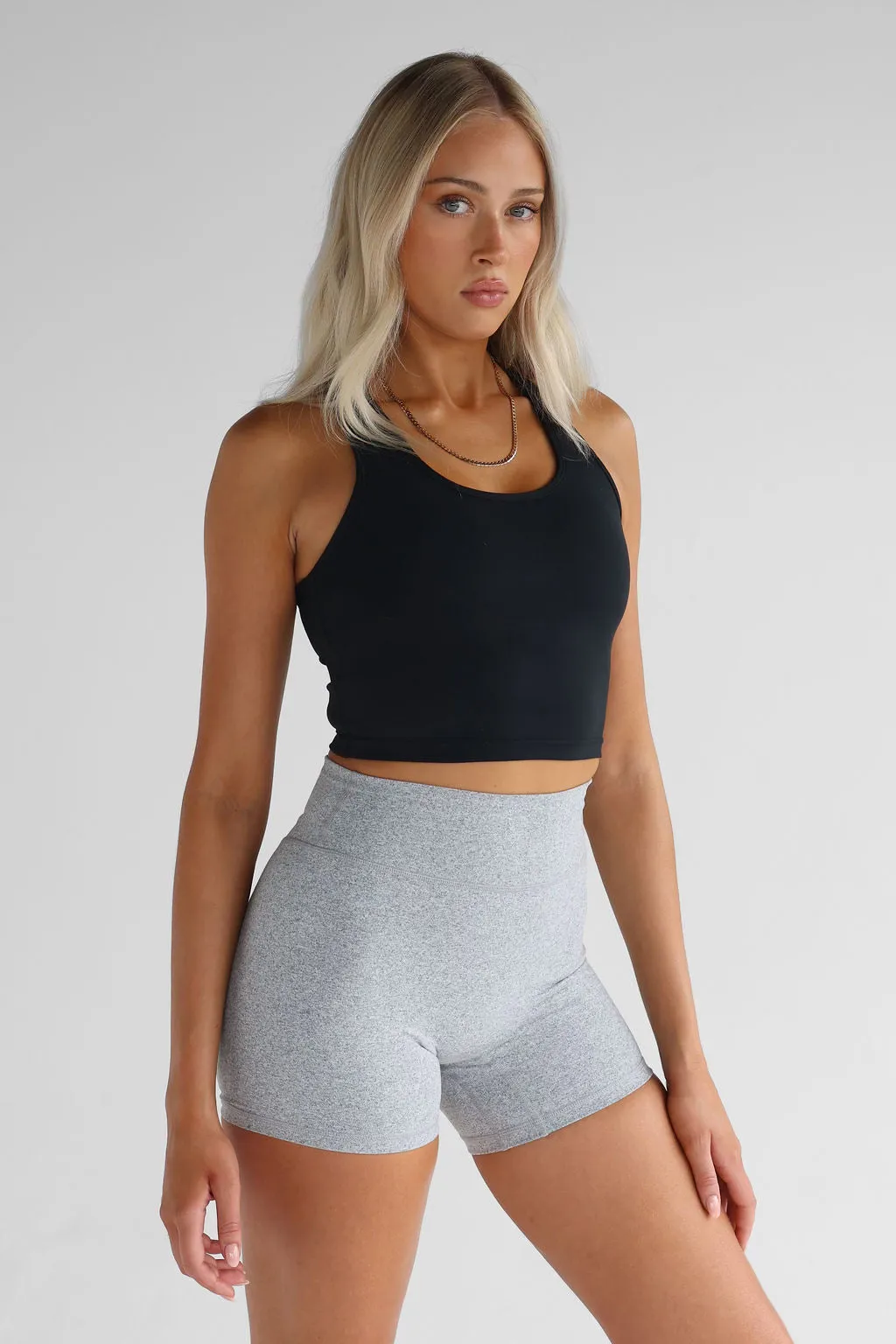 Signature Racer Back Crop - Black