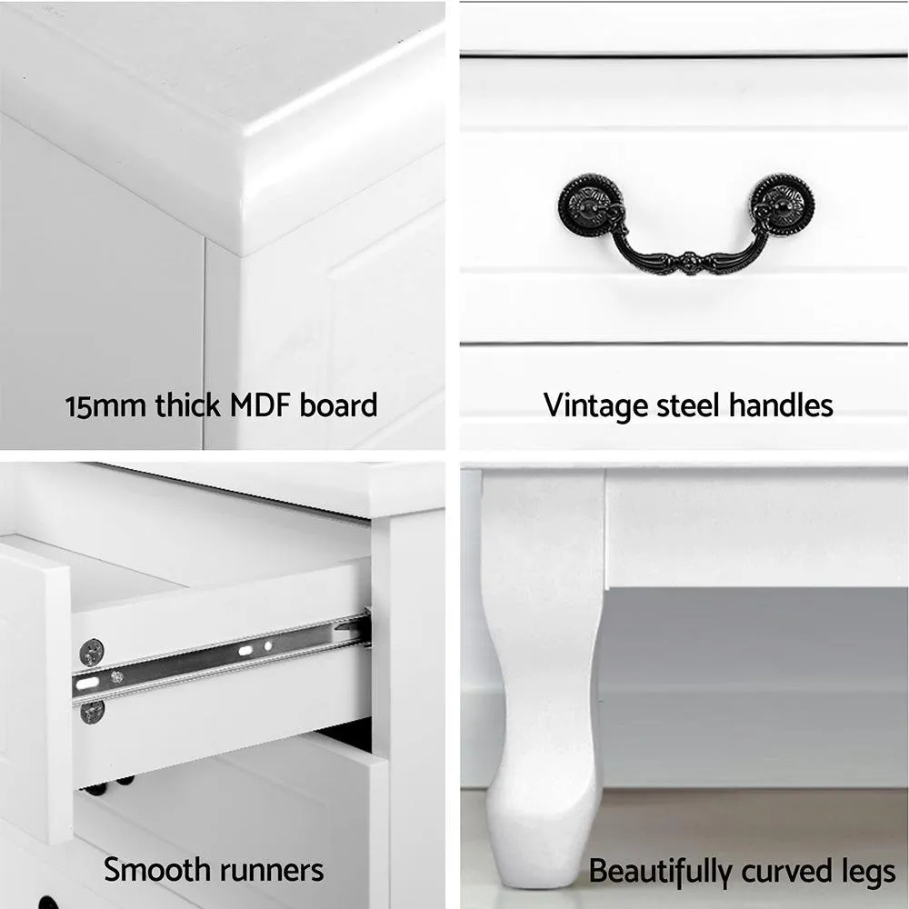 Tallboy 5 Drawers Storage Cabinet White