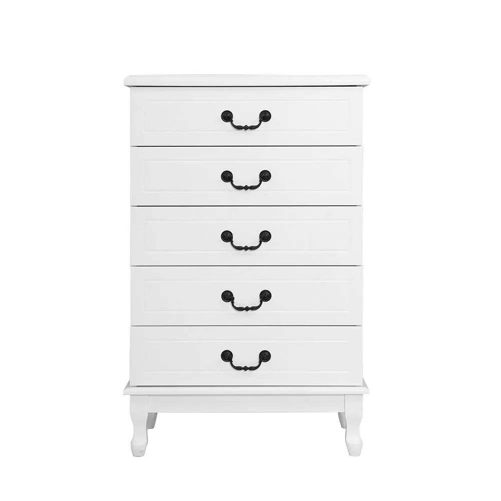Tallboy 5 Drawers Storage Cabinet White