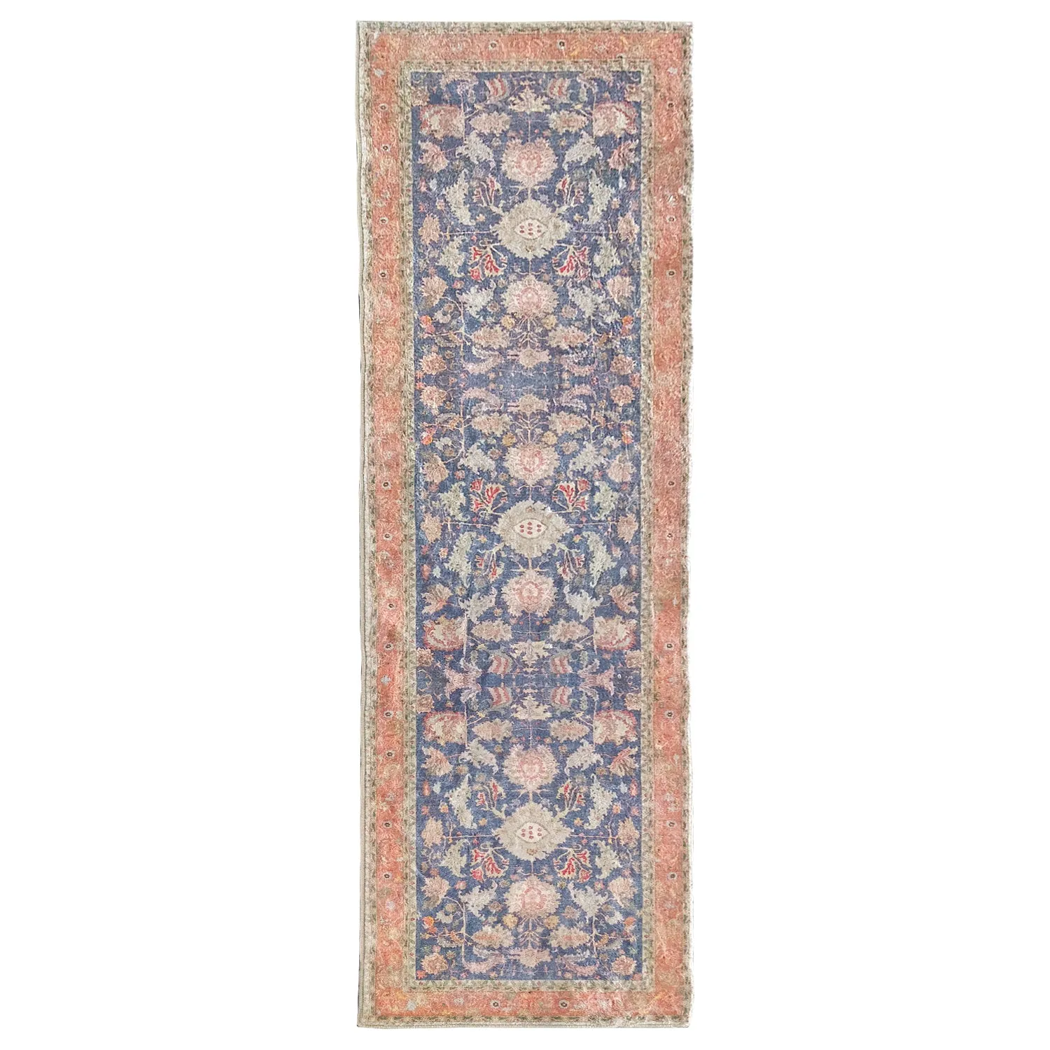 Vama Blue Machine Washable Foldable Runner Rug